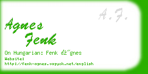 agnes fenk business card